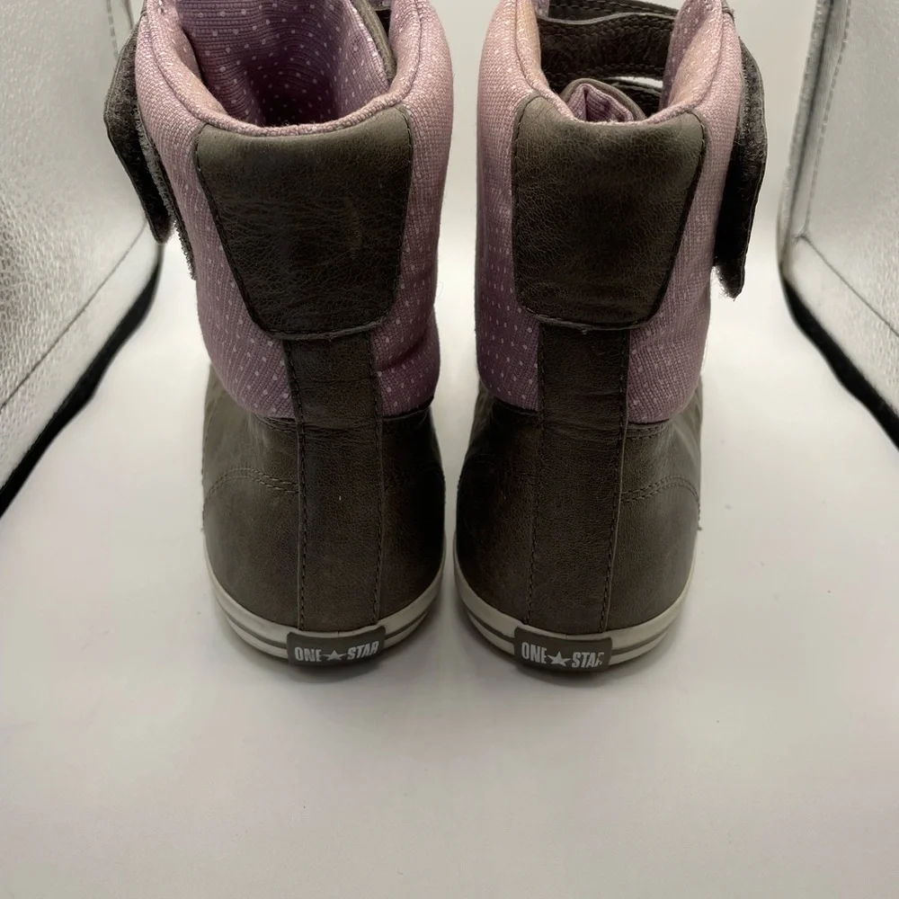 Converse All Star High-Top Sneakers - Brown and Pink leather size 5.5Youth